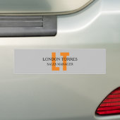 Atractief monogrammed Gray Plain Bumpersticker (Op auto)