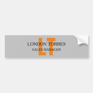 Atractief monogrammed Gray Plain Bumpersticker