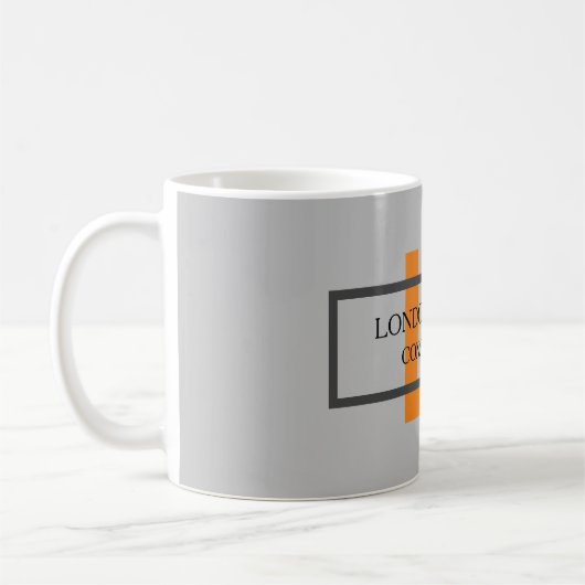 Atractief monogrammed Gray Plain Koffiemok (Links)