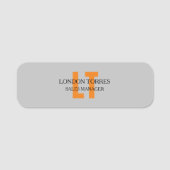 Atractief monogrammed Gray Plain Naamplaatje (Voorkant)