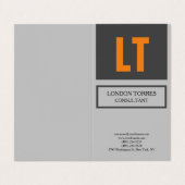 Atractief monogrammed Gray Plain Visitekaartje (Buitenkant ongevouwen)