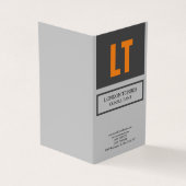 Atractief monogrammed Gray Plain Visitekaartje (Buitenkant)