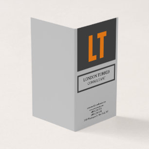 Atractief monogrammed Gray Plain Visitekaartje