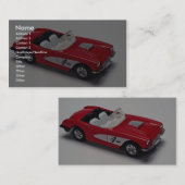 Atractief rood korvet visitekaartje (Voorkant / Achterkant)