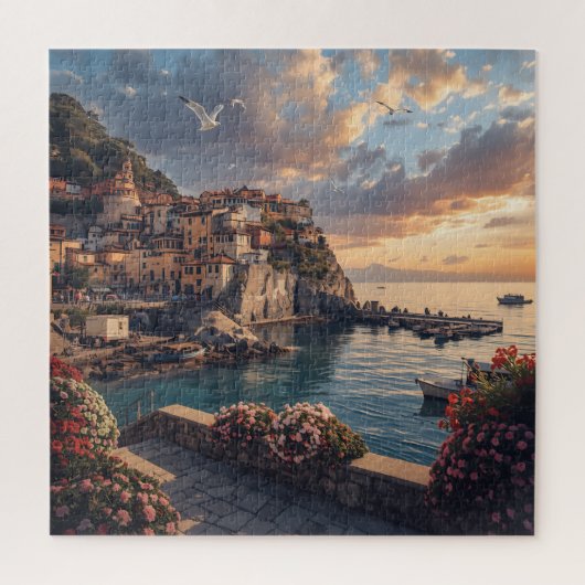 Atrani Sunset Haven - Amalfi Kust Italiaans Dorp Legpuzzel (Verticaal)