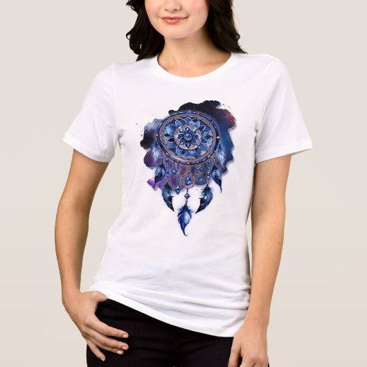 Atrapasueños en noche estrellada Tri-Blend shirt (Voorkant)