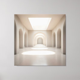 Atrium with Skylight Opening Canvas Afdruk