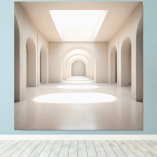 Atrium with Skylight Opening Canvas Afdruk (Insitu (Houten vloer))