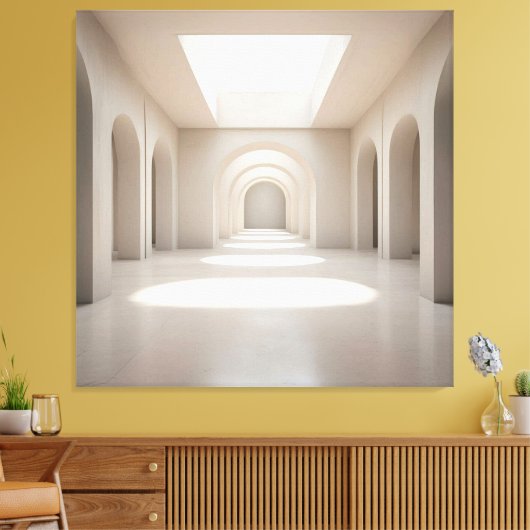 Atrium with Skylight Opening Canvas Afdruk (Insitu (Woonkamer))