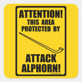 Attack Alphorn Vierkante Sticker