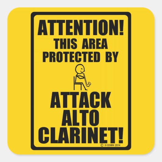 Attack Alto Clarinet Vierkante Sticker (Voorkant)