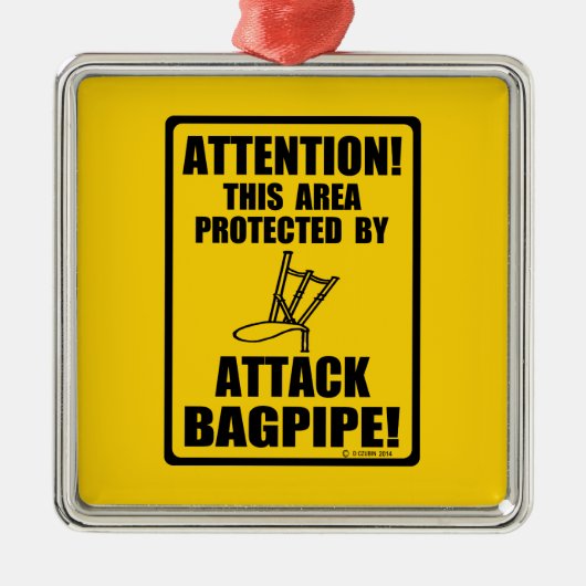Attack Bagpipe Metalen Ornament (Voorkant)
