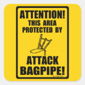 Attack Bagpipe Vierkante Sticker (Voorkant)