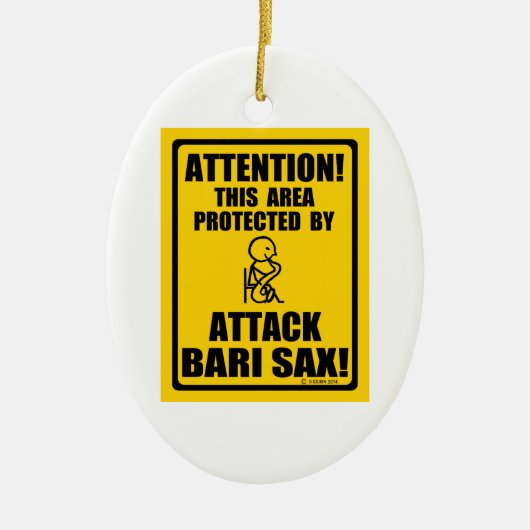 Attack Bari Sax Keramisch Ornament (Voorkant)