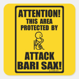 Attack Bari Sax Vierkante Sticker