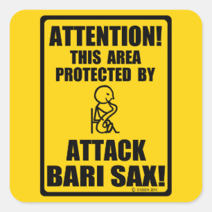 Attack Bari Sax Vierkante Sticker