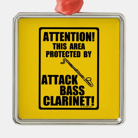 Attack Bass Clarinet Metalen Ornament (Voorkant)