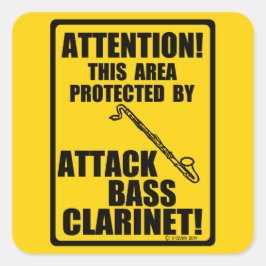 Attack Bass Clarinet Vierkante Sticker