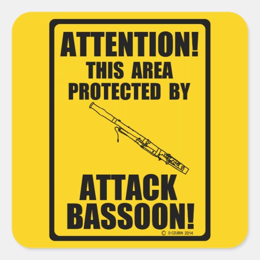 Attack Bassoon Vierkante Sticker (Voorkant)