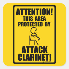 Attack Clarinet Vierkante Sticker