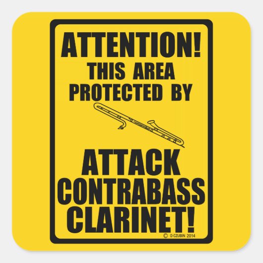 Attack Contrabass Clarinet Vierkante Sticker (Voorkant)