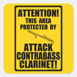 Attack Contrabass Clarinet Vierkante Sticker