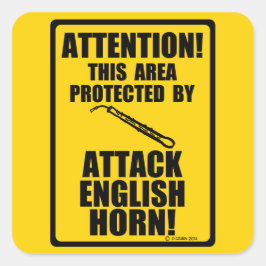 Attack English Horn Vierkante Sticker