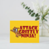 Attack Grizzly Ninja Briefkaart (Staand voorkant)
