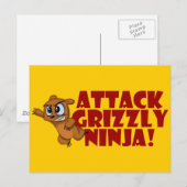 Attack Grizzly Ninja Briefkaart (Voorkant / Achterkant)
