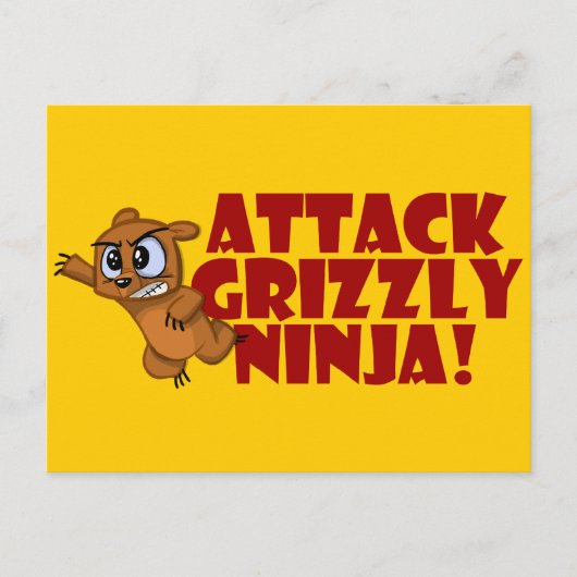 Attack Grizzly Ninja Briefkaart (Voorkant)
