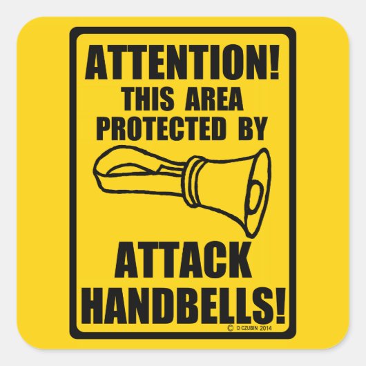 Attack Handbells Vierkante Sticker (Voorkant)