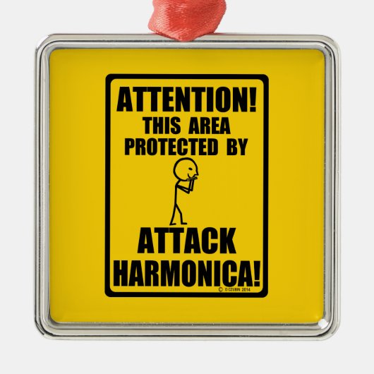 Attack Harmonica Metalen Ornament (Voorkant)