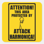 Attack Harmonica Vierkante Sticker (Voorkant)