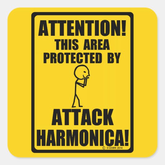 Attack Harmonica Vierkante Sticker (Voorkant)