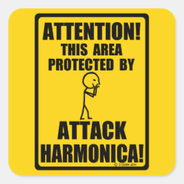 Attack Harmonica Vierkante Sticker
