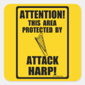 Attack Harp Vierkante Sticker (Voorkant)