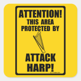 Attack Harp Vierkante Sticker