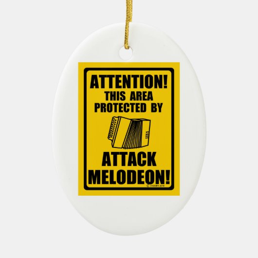 Attack Melodeon Keramisch Ornament (Voorkant)