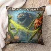 Attack of the Colossus retro monster movie throw c Kussen (Deken)