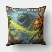 Attack of the Colossus retro monster movie throw c Kussen (Achterkant)