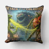 Attack of the Colossus retro monster movie throw c Kussen (Voorkant)