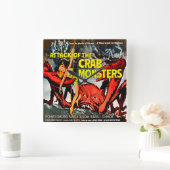 Attack Of The Crab Monsters Movie - Square Clock Vierkante Klok (Huis)