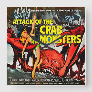 Attack Of The Crab Monsters Movie - Square Clock Vierkante Klok