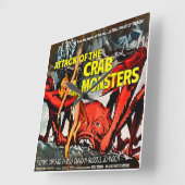 Attack Of The Crab Monsters Movie - Square Clock Vierkante Klok (Hoek)