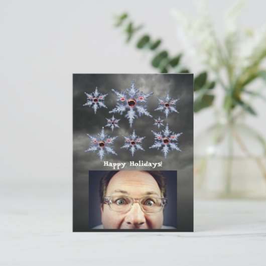 Attack of the Snowflake Zombies Holidays Postcard Feestdagenkaart (Staand voorkant)