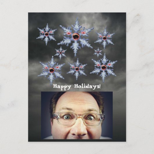 Attack of the Snowflake Zombies Holidays Postcard Feestdagenkaart (Voorkant)