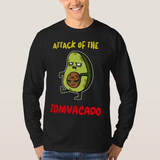 ATTACK OF THE ZOMVACADO u2013  AVACADO HALLOWEEN C T-shirt (Voorkant)