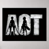 Attack on Titan AOT Silhouet Trio Grunge Poster (Voorkant)