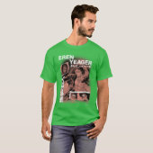 Attack onitan Eren Yeager Japanese Manga Collage P T-shirt (Voorkant volledig)