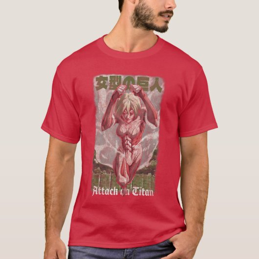 Attack onitan Vintage Distressedhe Femaleitan Anim T-shirt (Voorkant)